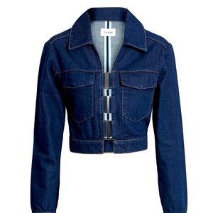 NWT FRAME cropped denim jacket Sz M